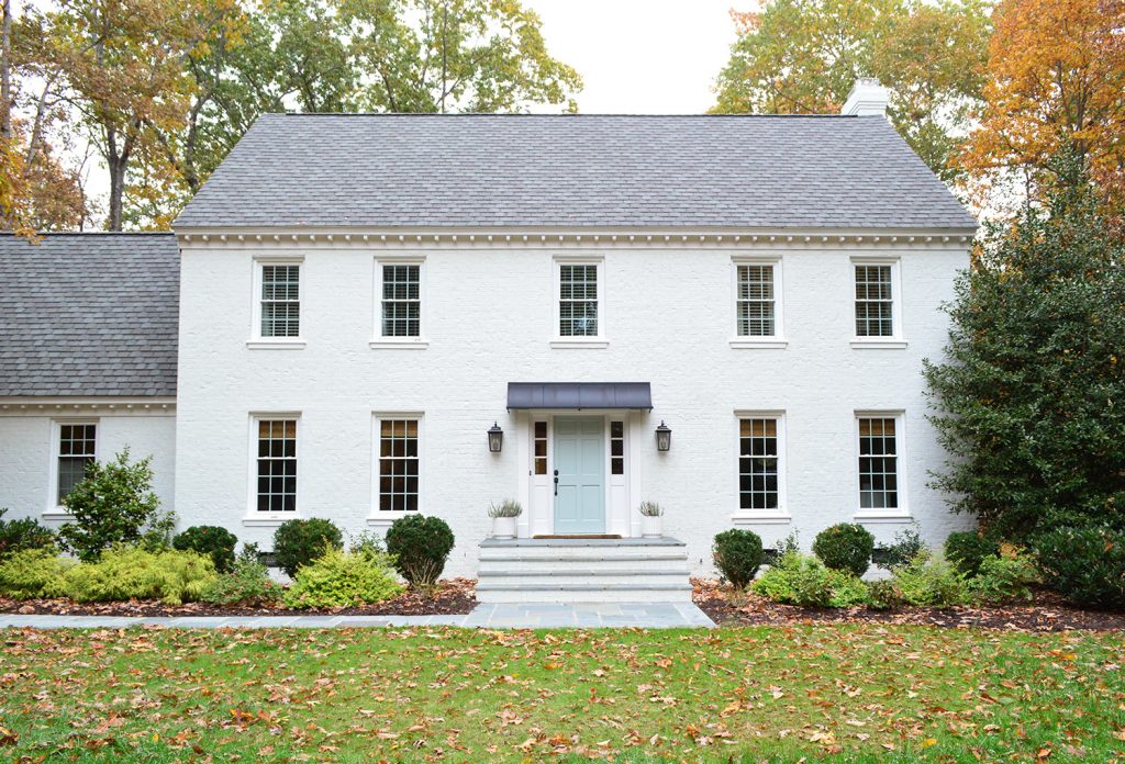 White Brick Exterior Fall Path Straight Full