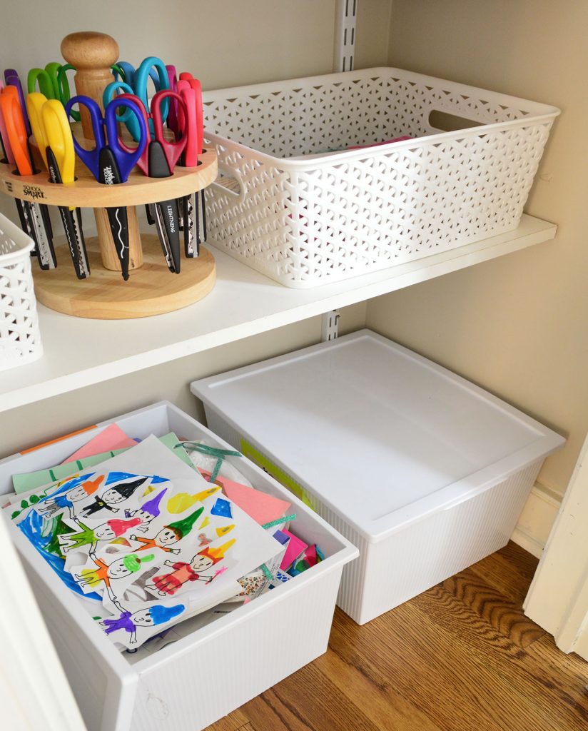 Ep154 Kid Art Storage Bins In Closet