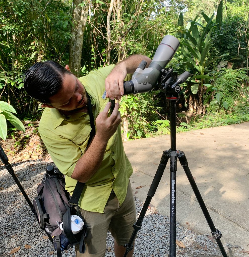 Guide Taking Photo Through Telephoto Lens In Manuel Antonio National Park Costa Rica