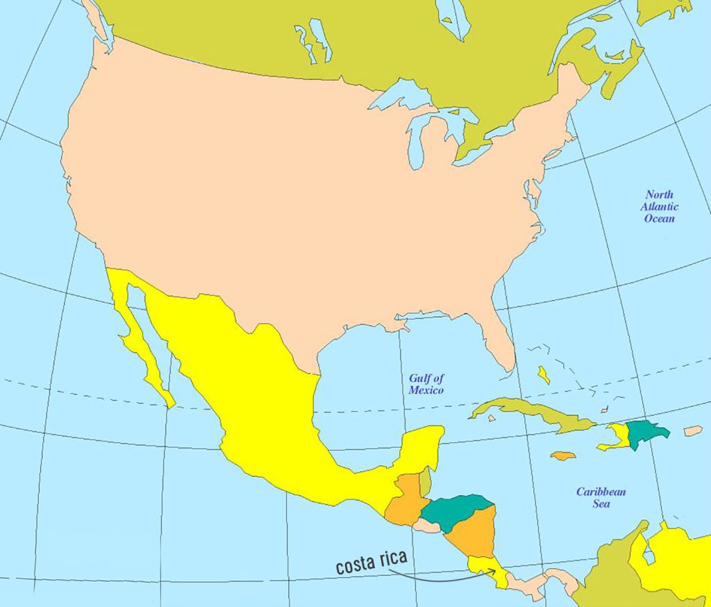 Costa Rica Vacation Map 1024x874