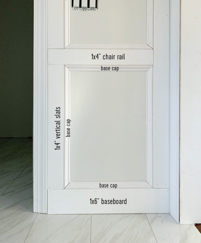 Labeled Diagram Of Decorative Wall Molding Treatment In Bathroom Lower Half