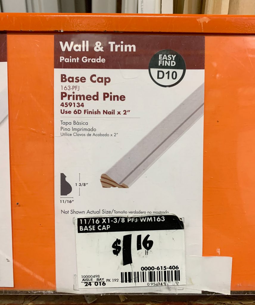 Sinal de tampa de base na Home Depot