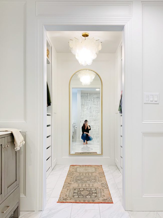 Sherry Selfie In Arched Brass Mirror In Master Closet