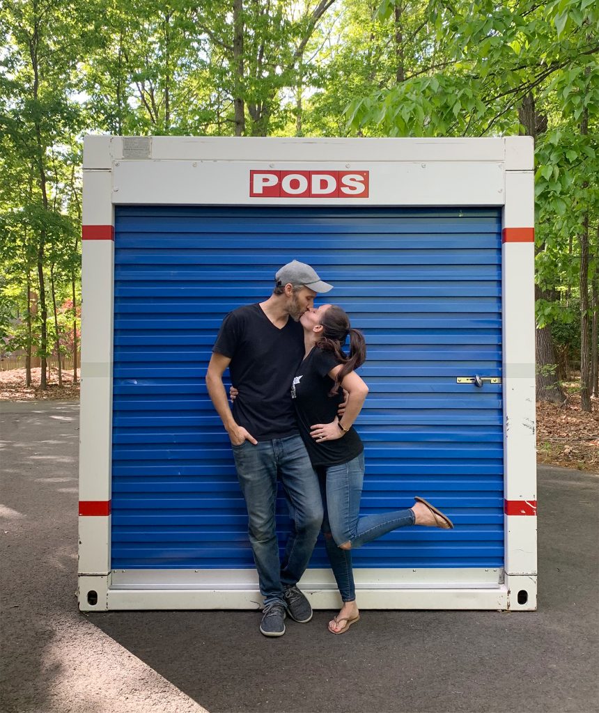 John Kissing Sherry In Front Of Moving PODS Before Leaving For Florida