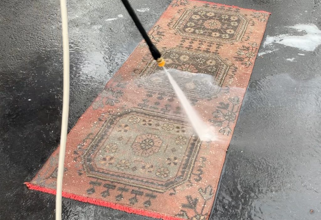 Power Washing Rug Pressure Wash