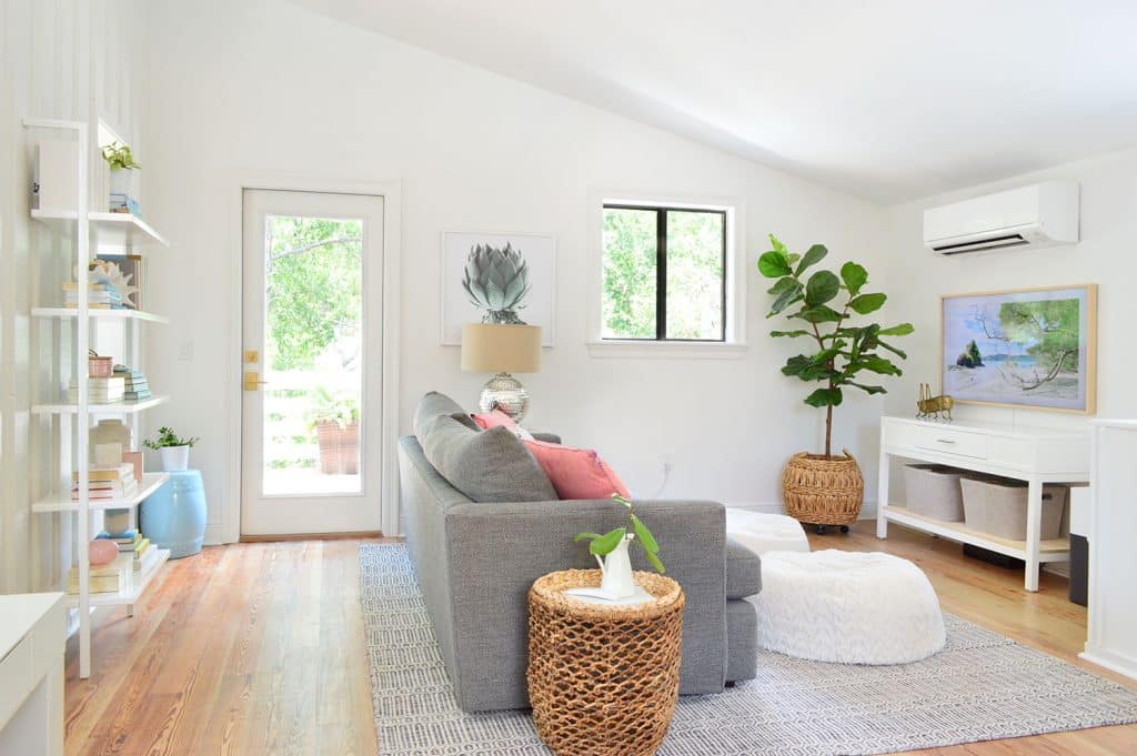 Beachy Living Room With TV Viewing Area