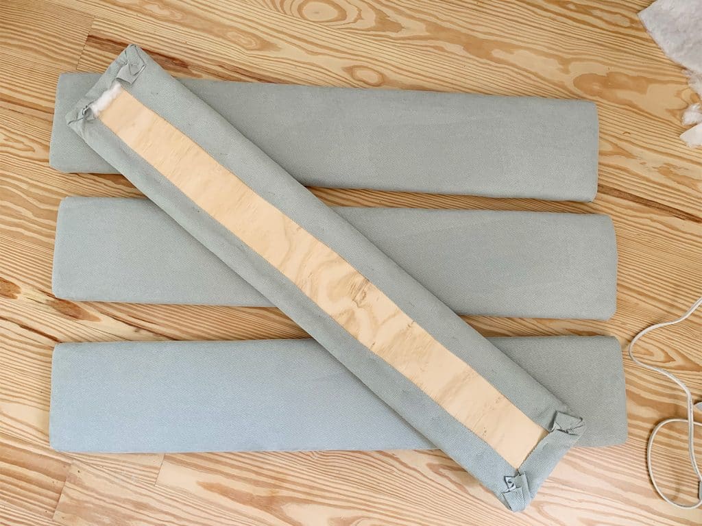 DIY Channel Tufted Headboard Pieces Separate