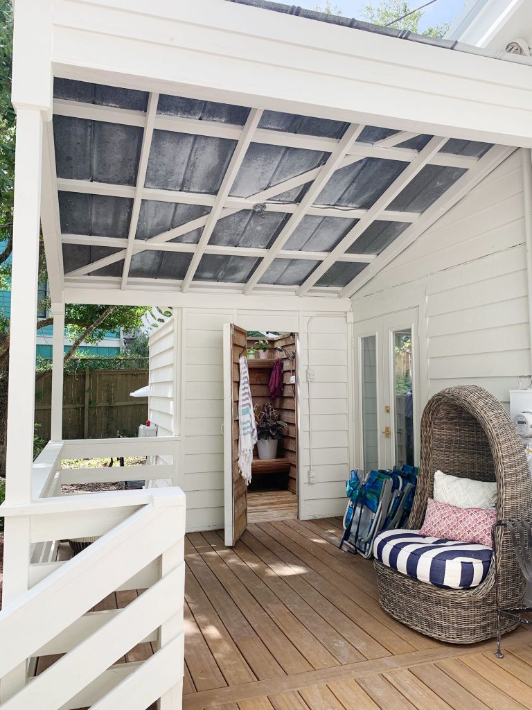 Front Porch Covered Area Ceiling Unpainted