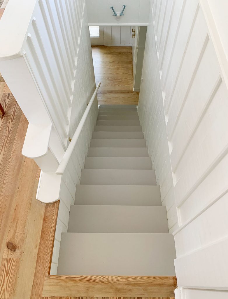View Of Gray Painted Stair Treads From Above