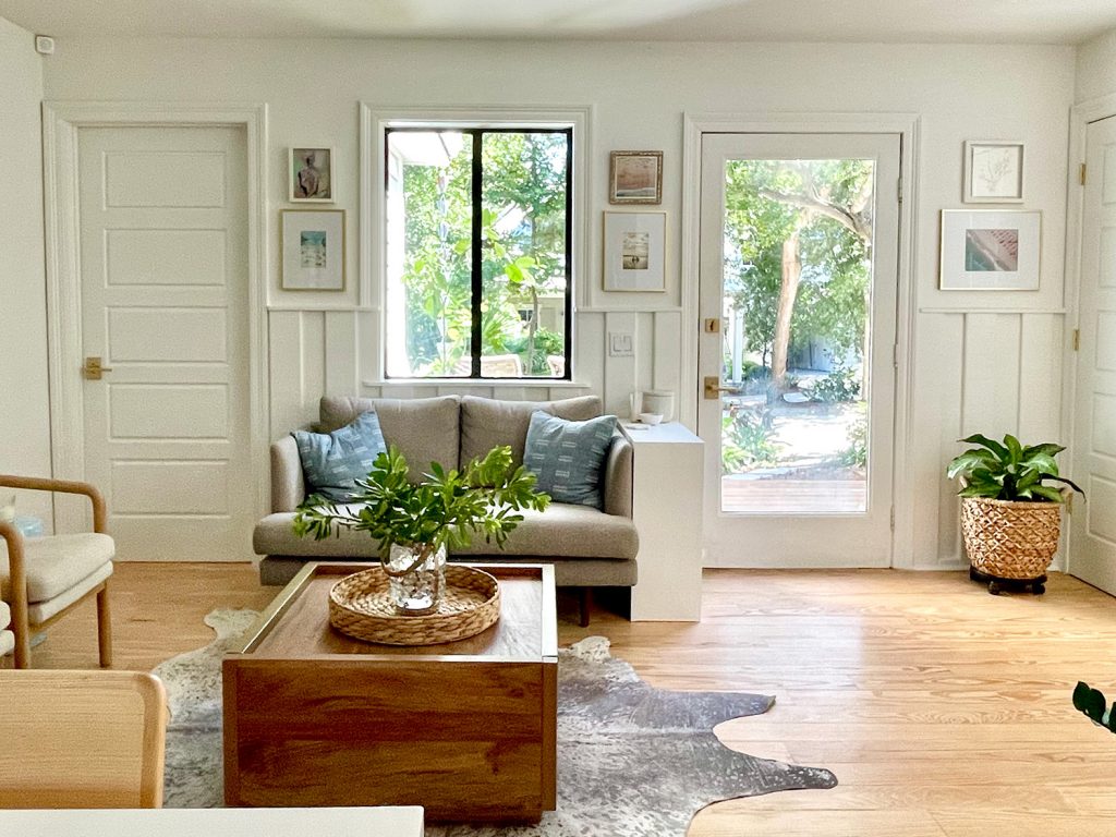 View Of Kitchen Sitting Area With Door And Window Out To Front Yard