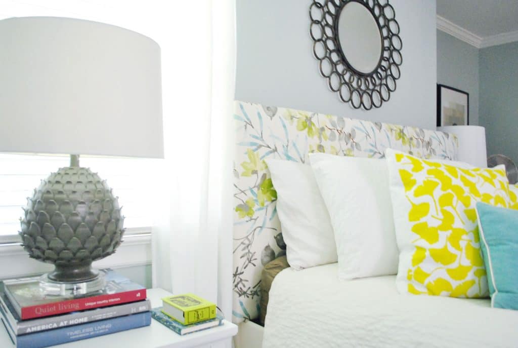 Side view of DIY Upholstered Headboard