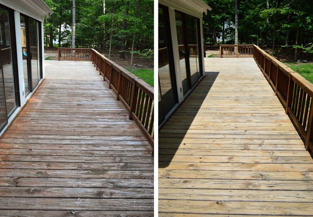 How To Strip A Deck Before After Side