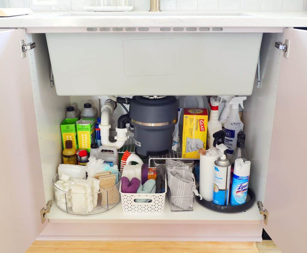 White Steel Narrow Under Sink Organizer and Storage