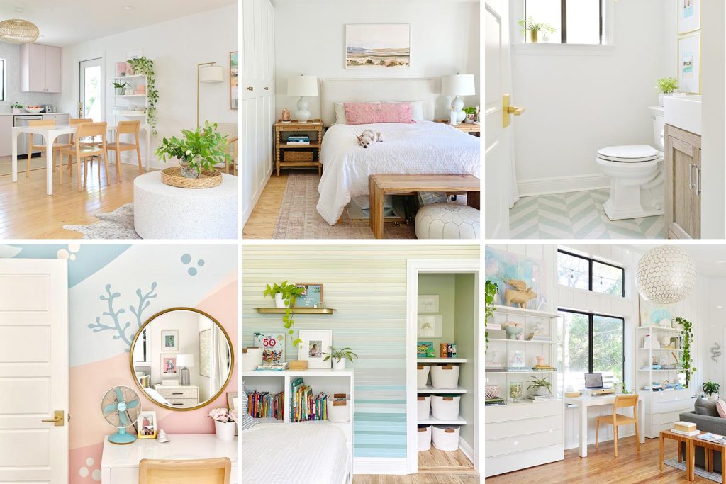 Collage Of Six Rooms In Beachy Florida Small Home