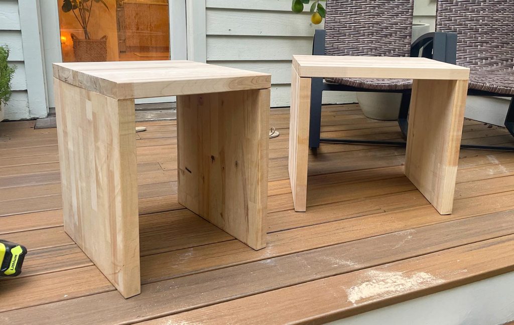 DIY Nightstands Roughly Assembled From Butcher Block