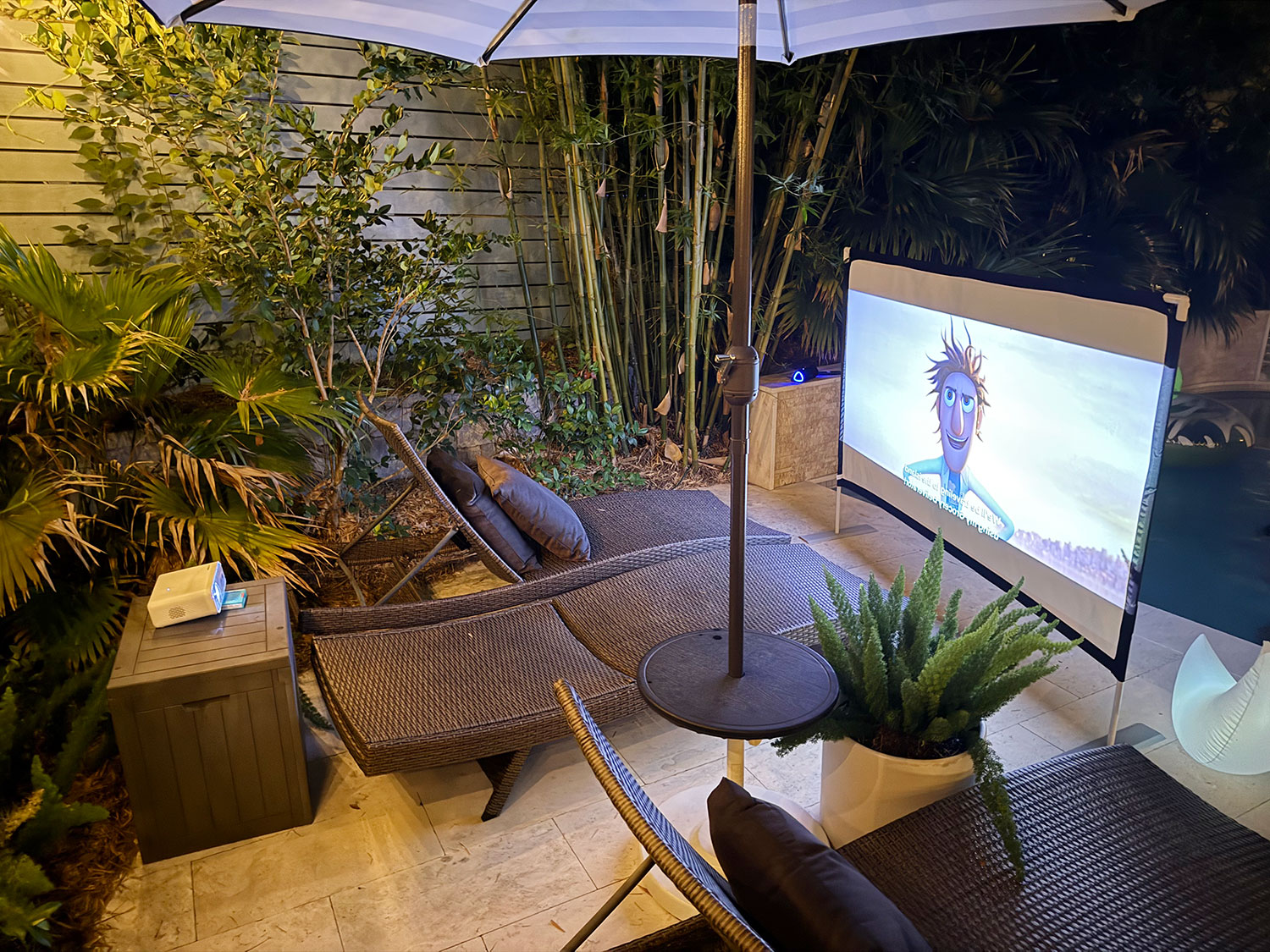Image result for Outdoor Movie Night Equipment for Under $200 | Land Rush Homes