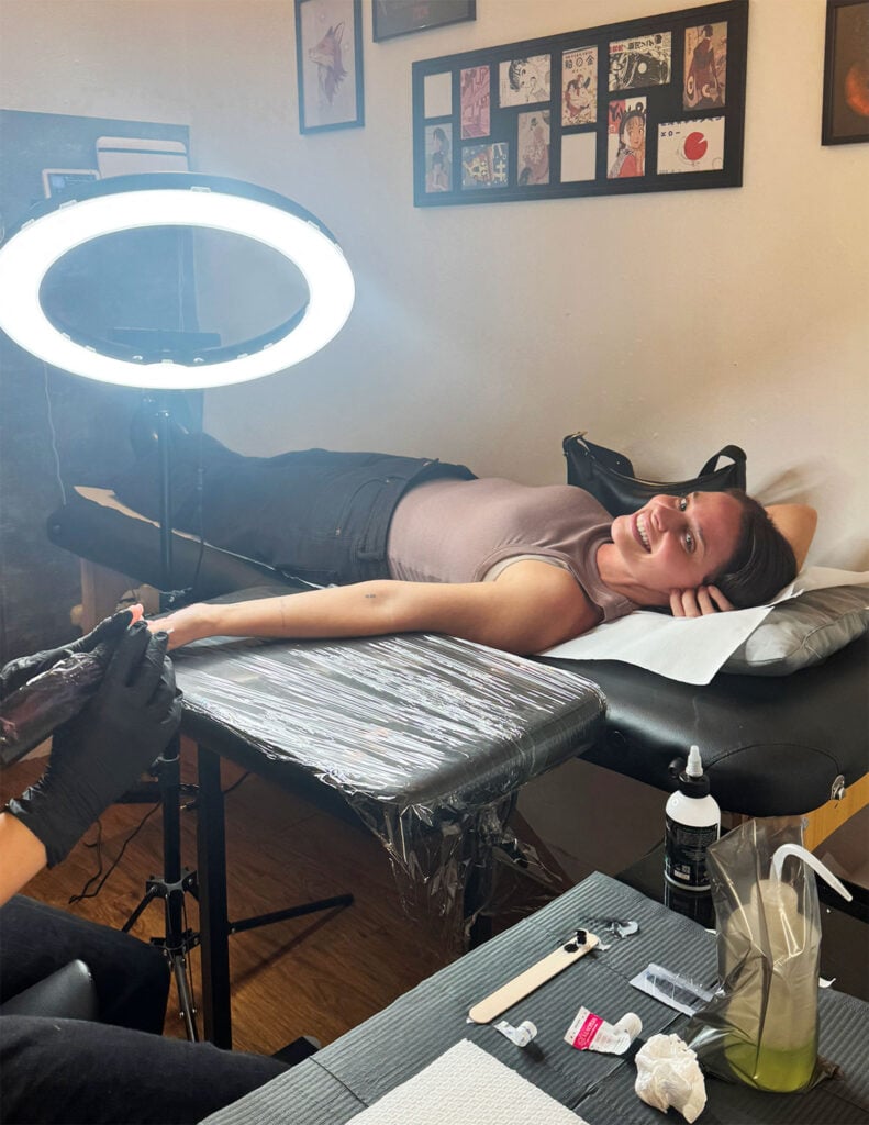 Sherry Getting A Tattoo In Florence Italy