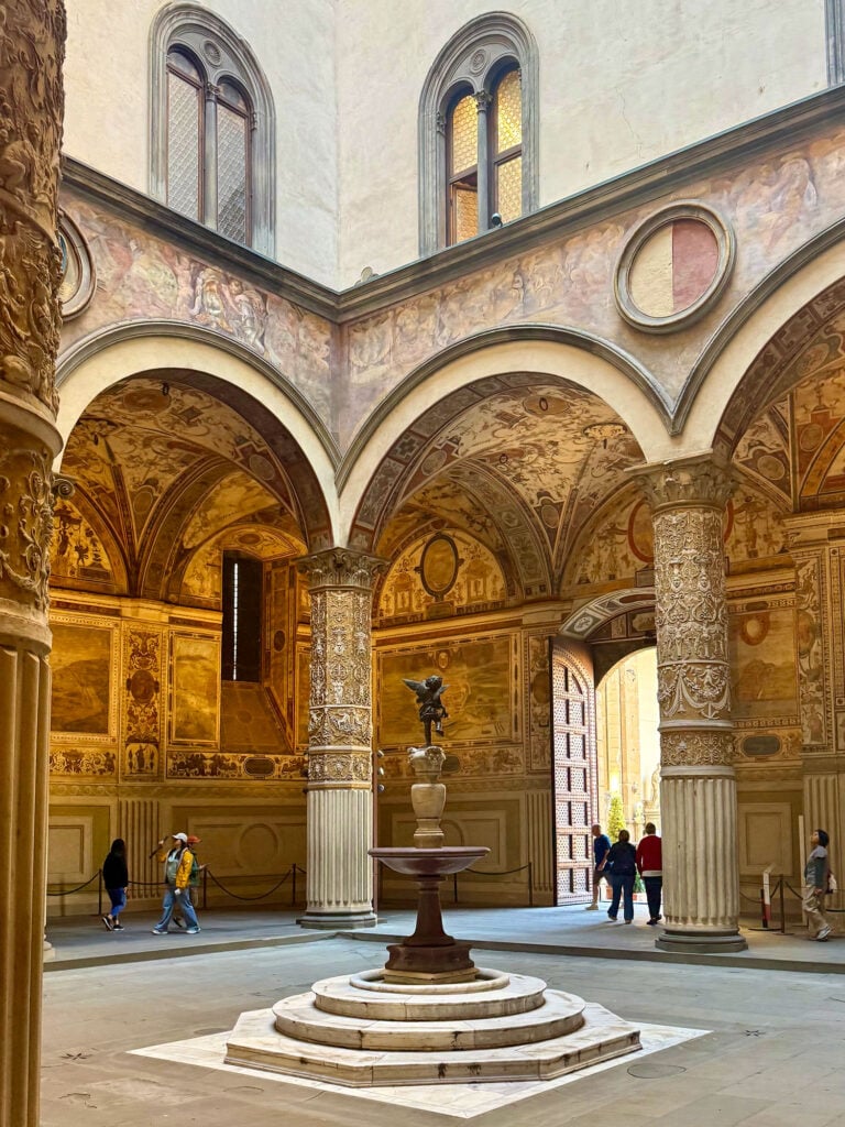 Fountain Inside Near The Cathedral In Florence Italy