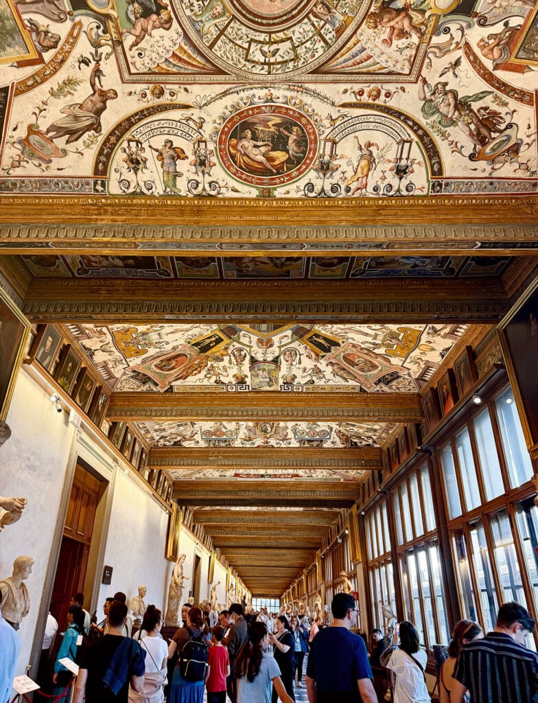 Florence Italy Ceiling Of Uffizi Gallery
