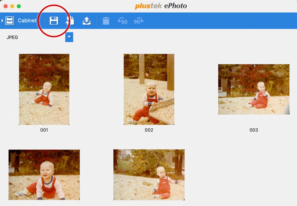 Exporting Files from Plustek ePhoto Software