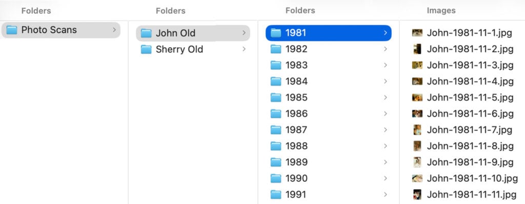 File Folder Set Up For Organizing Digital Photos