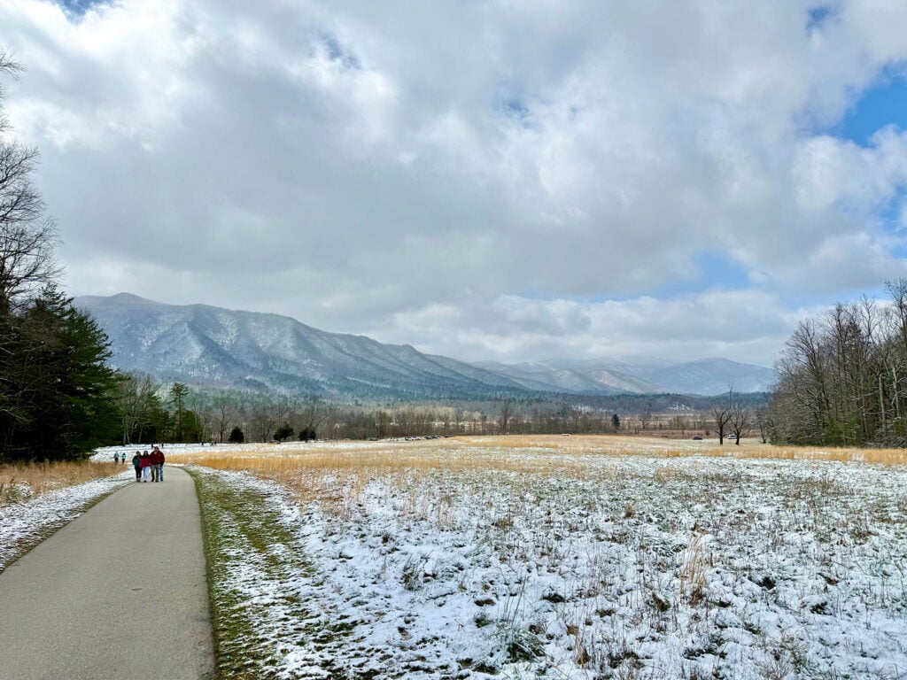 View of Great Smoky Mountain National Park from Cades Cove Valley