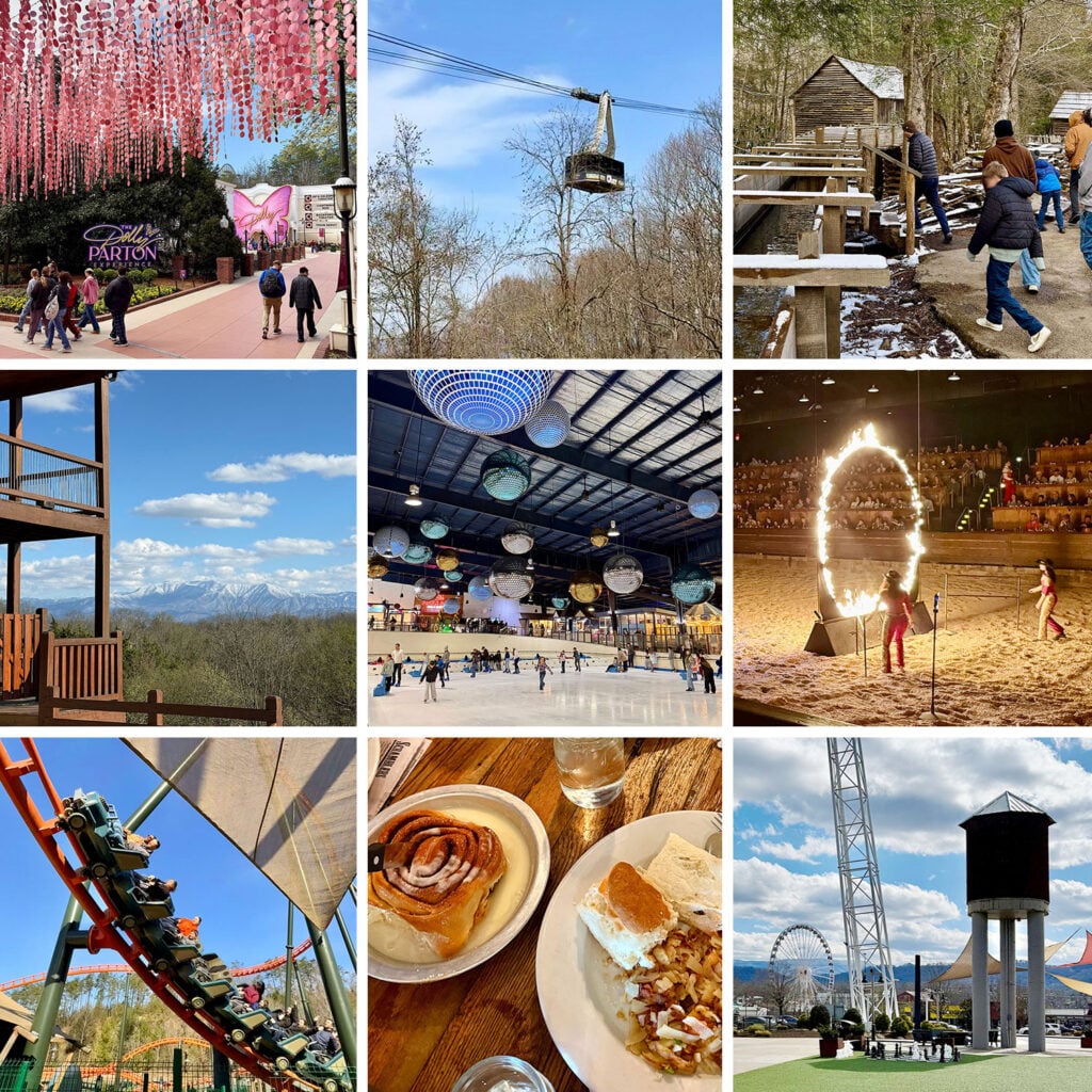 Collage of Things To Do In Pigeon Forge Gatlinburg TN