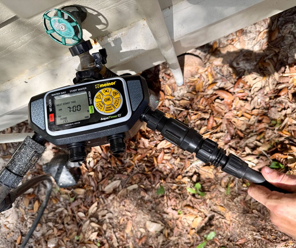 Four Zone Hose Timer With Drip Irrigation Connectors