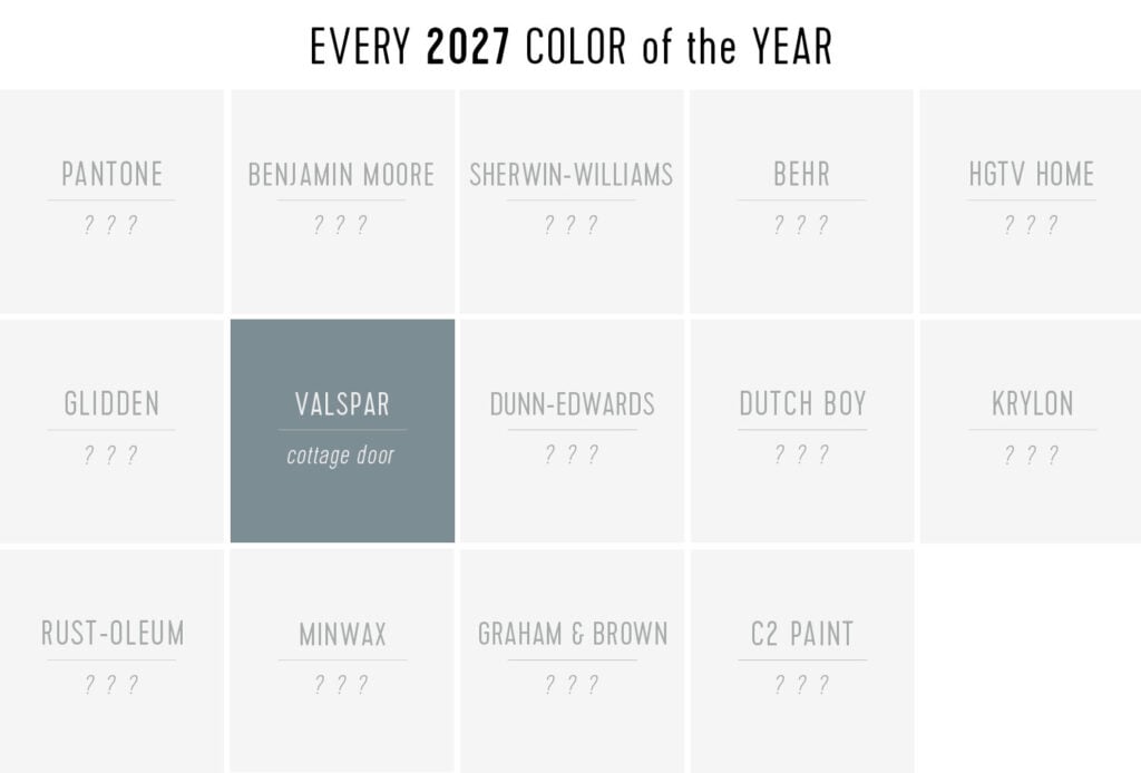 Swatches of Every 2027 Color of the Year So Far August 2026