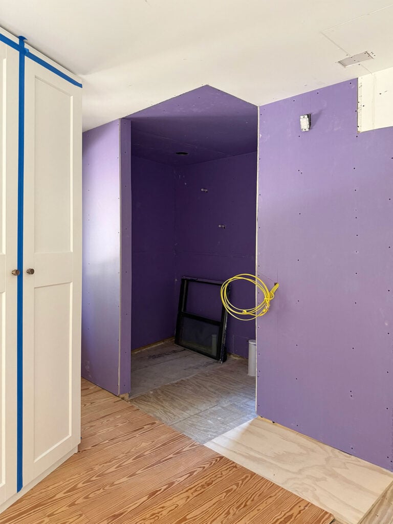 New Bathroom Drywalled With Waterproof Drywall