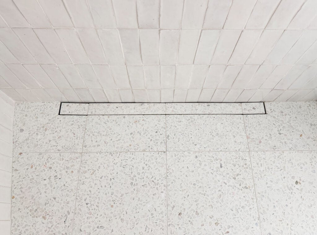 Linear Drain With Terrazzo Tile In Show